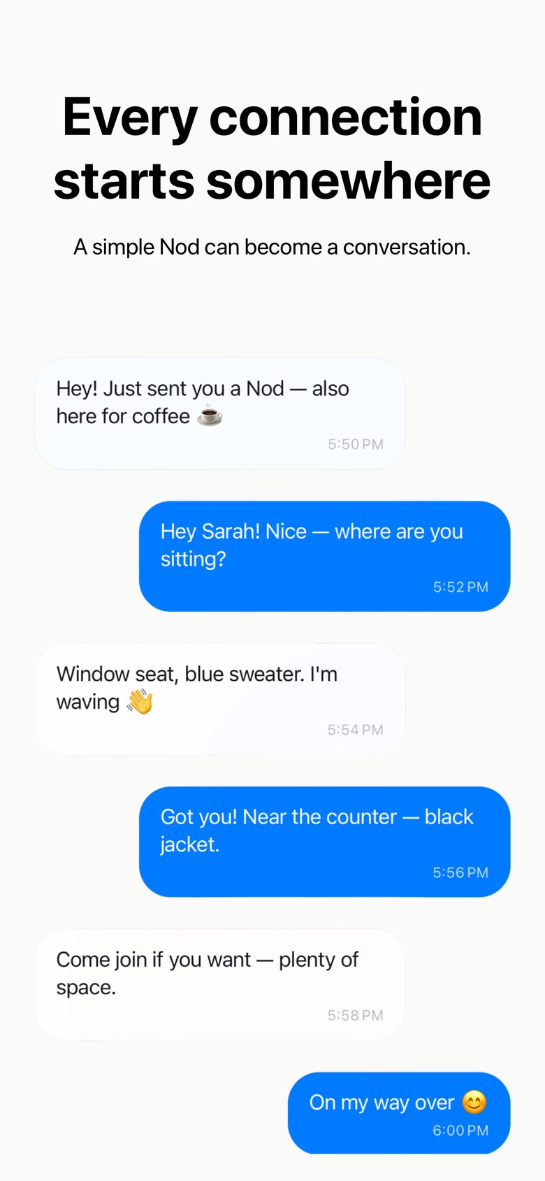 Chat after a mutual Nod